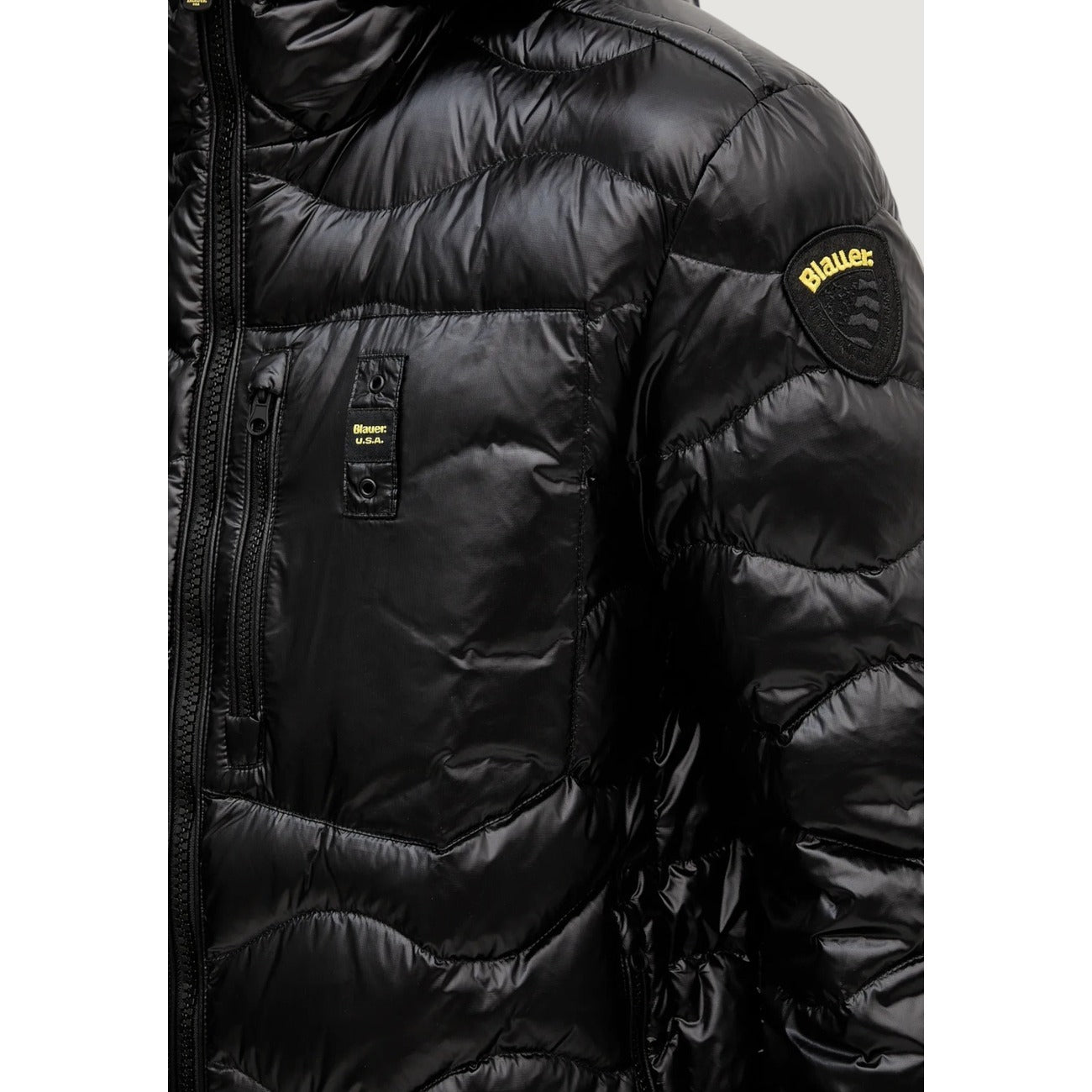 Blauer Windbreaker Heren Zwart