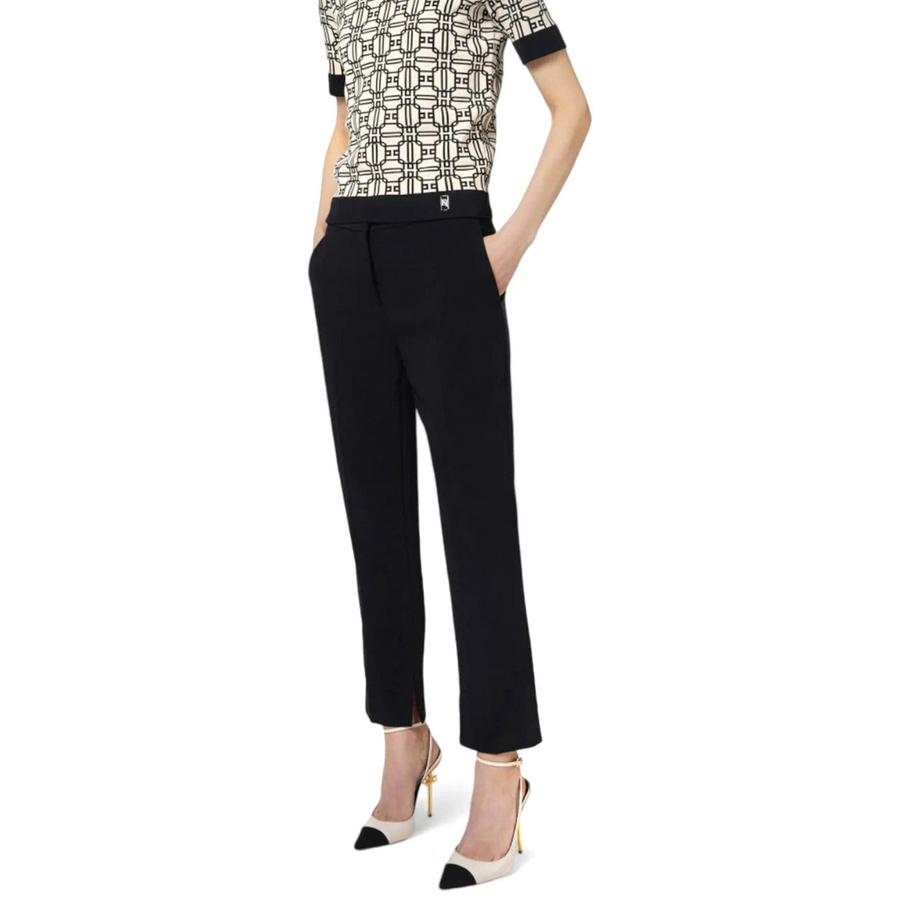 Elisabetta Franchi Broek Dames Zwart #2425864