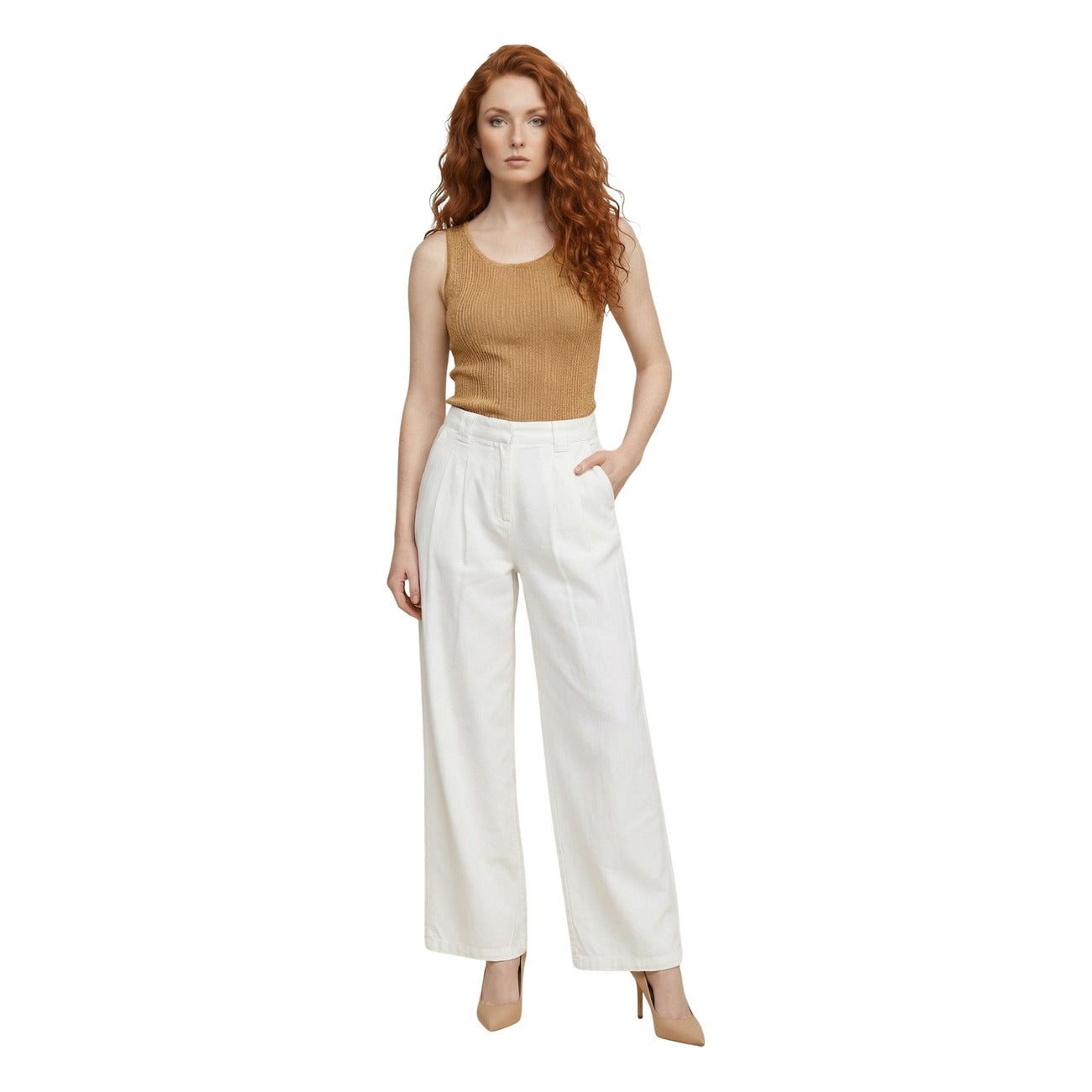 Only Hose Damen Beige Beige #2462368