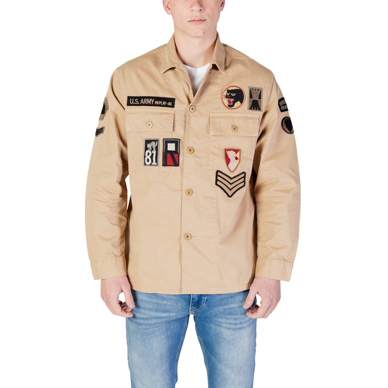 Replay Shirt Heren Beige