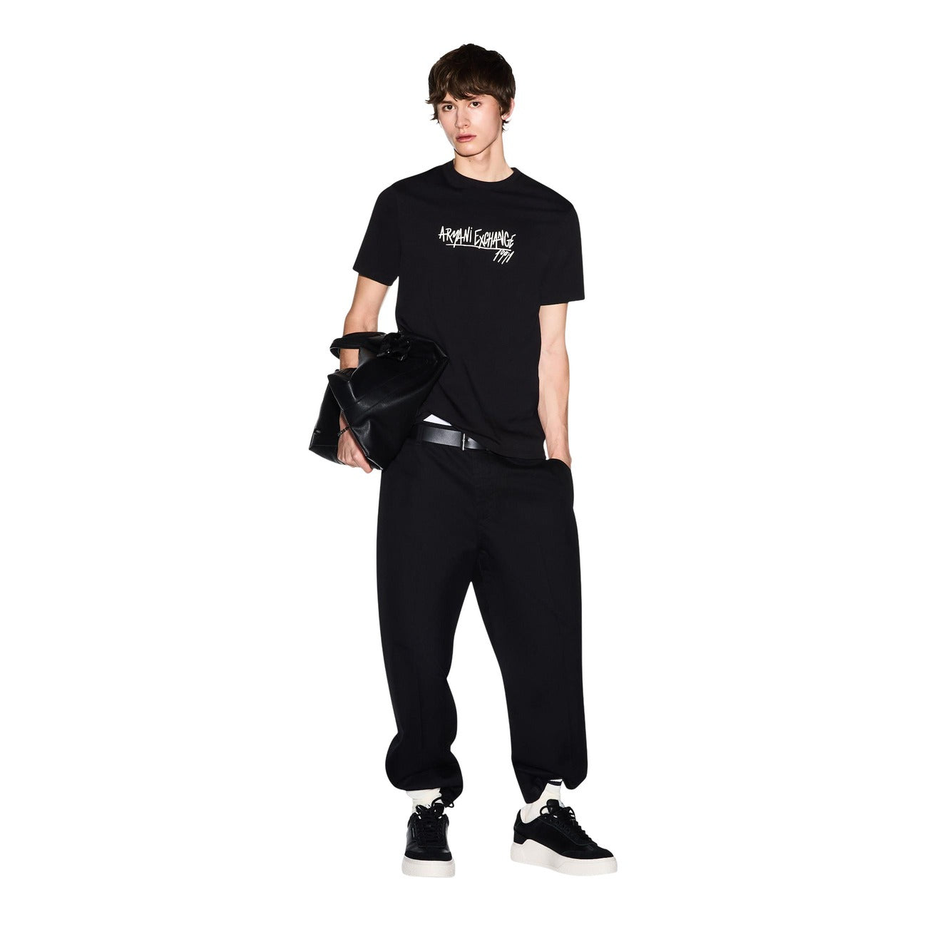 Armani Exchange T-Shirt Herren Schwarz Schwarz