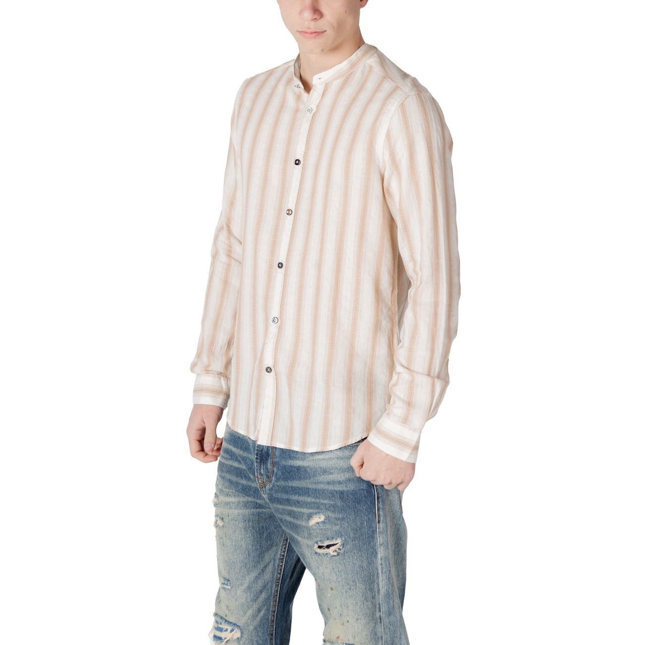 Gianni Lupo Shirt Heren Beige #2413216