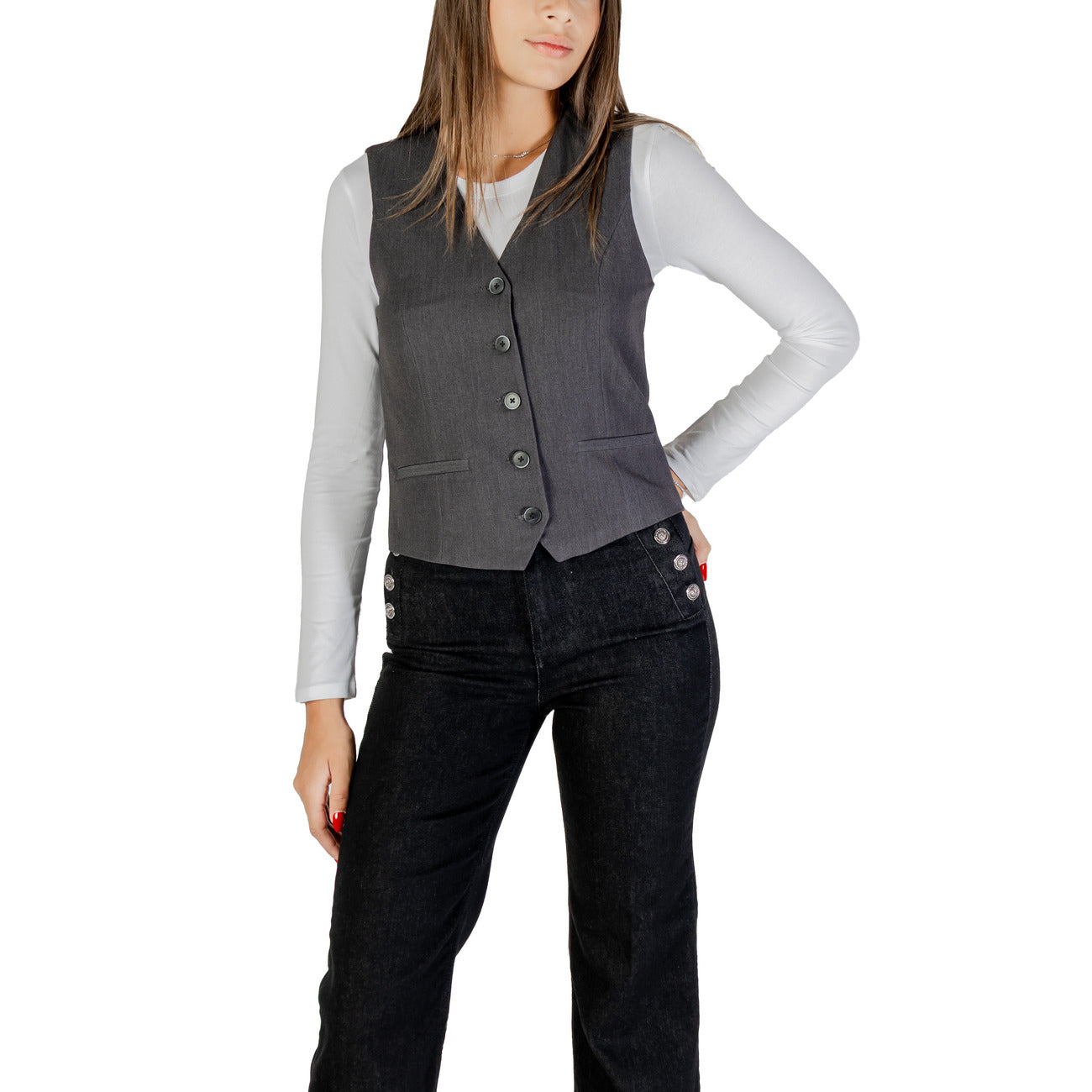 Only Gilet Dames Grijs #2432364
