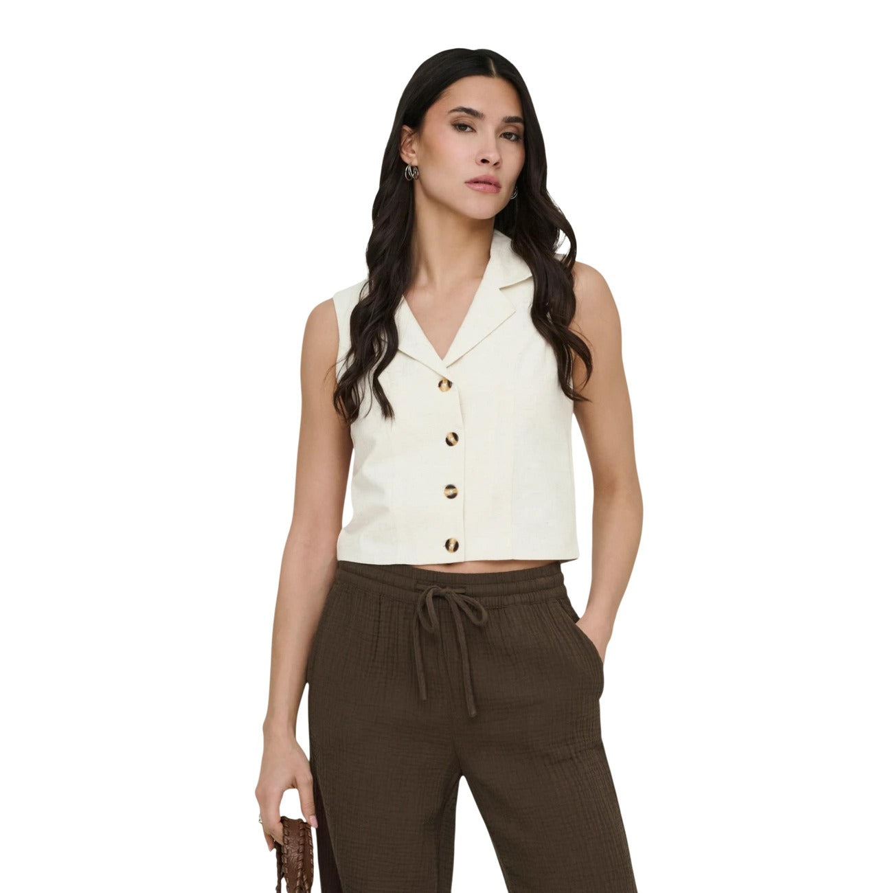 Jacqueline De Yong Weste Damen Beige