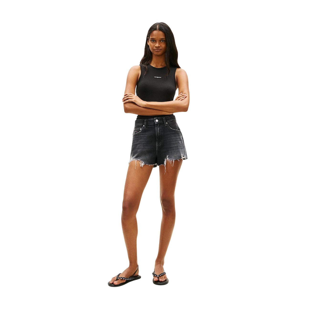 Tommy Hilfiger Jeans Shorts Damen Schwarz