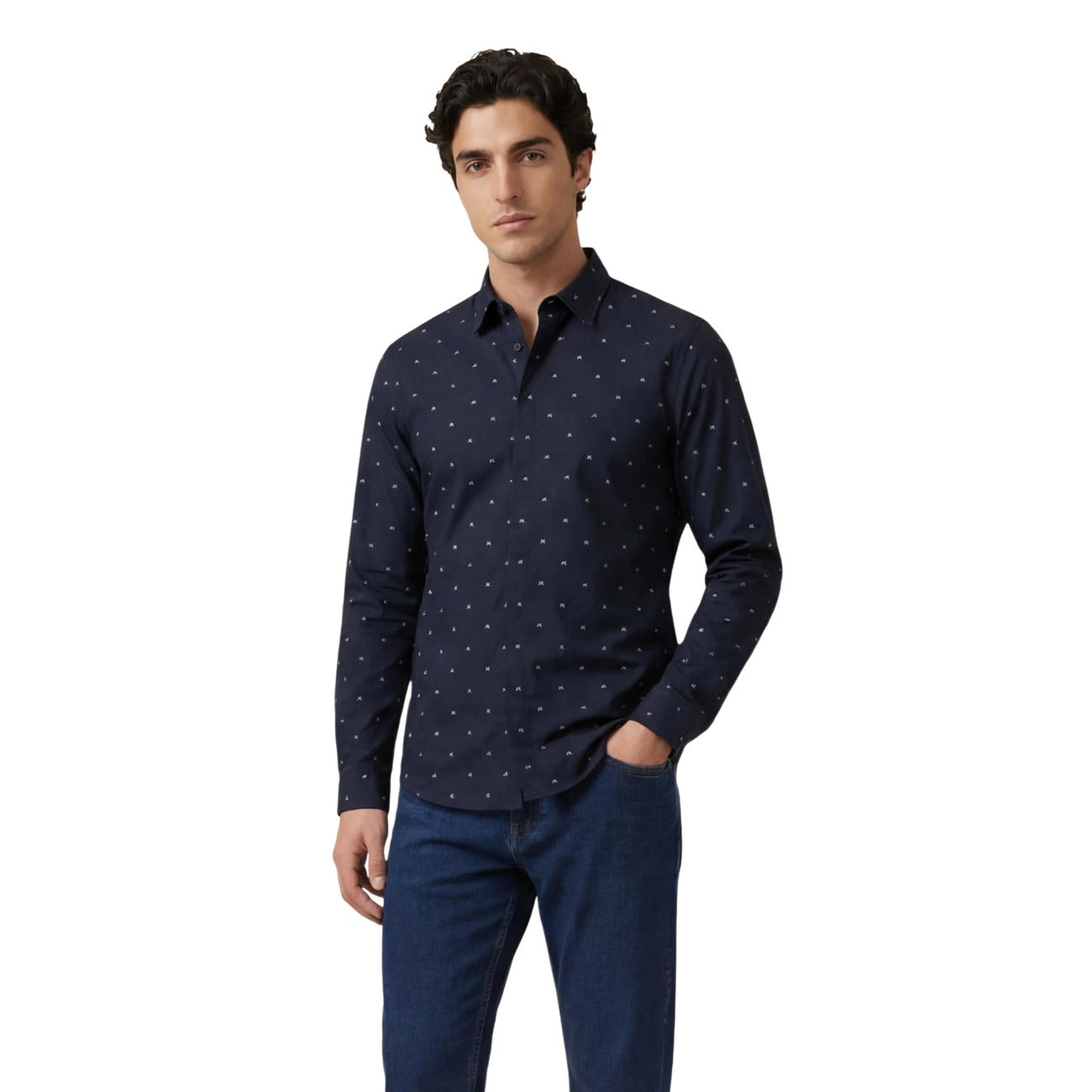 Armani Exchange Shirt Heren Blauw #2457858