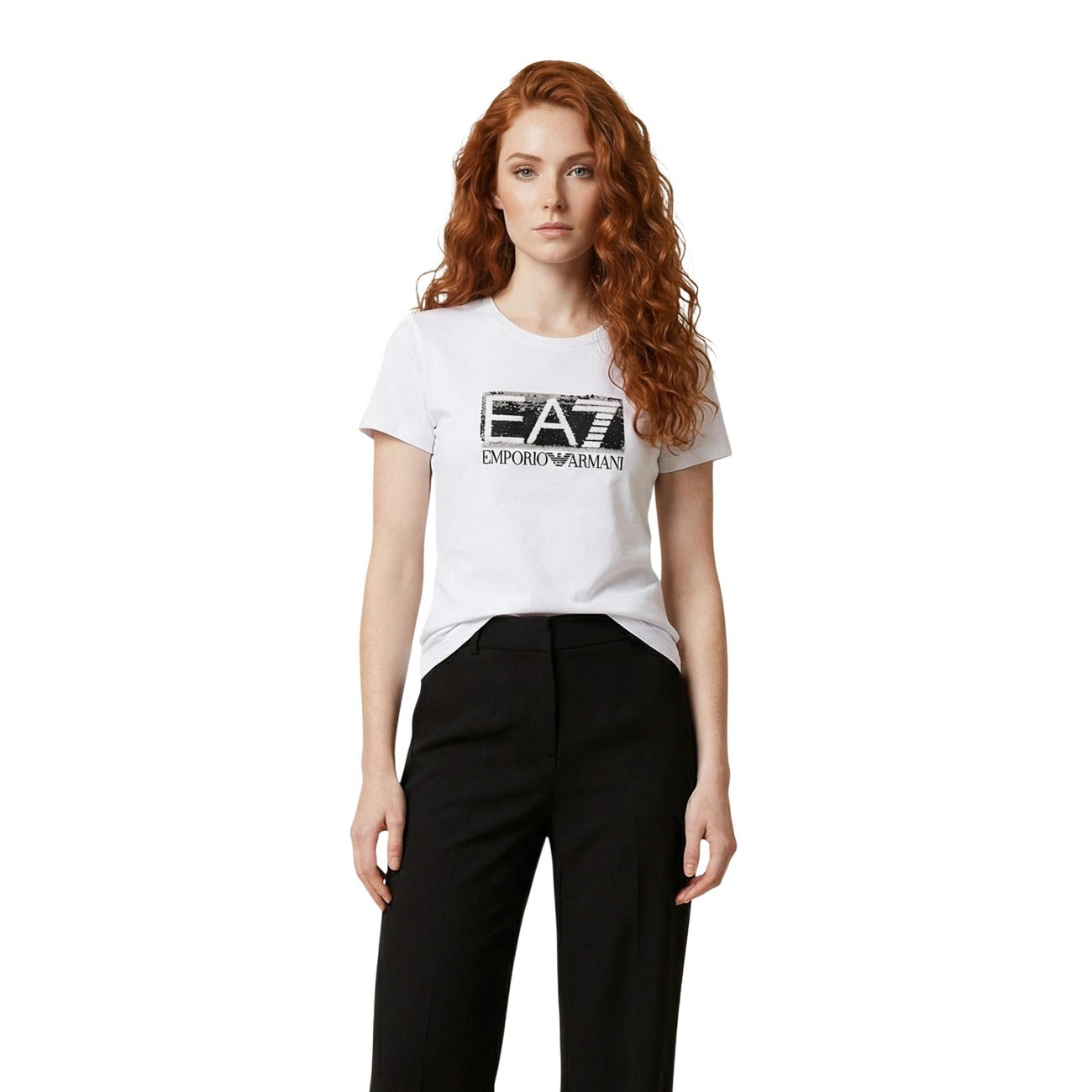 Ea7 T-Shirt Damen Schwarz Schwarz