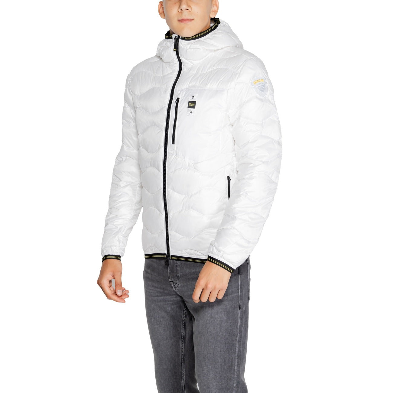 Blauer Windbreaker Heren Wit