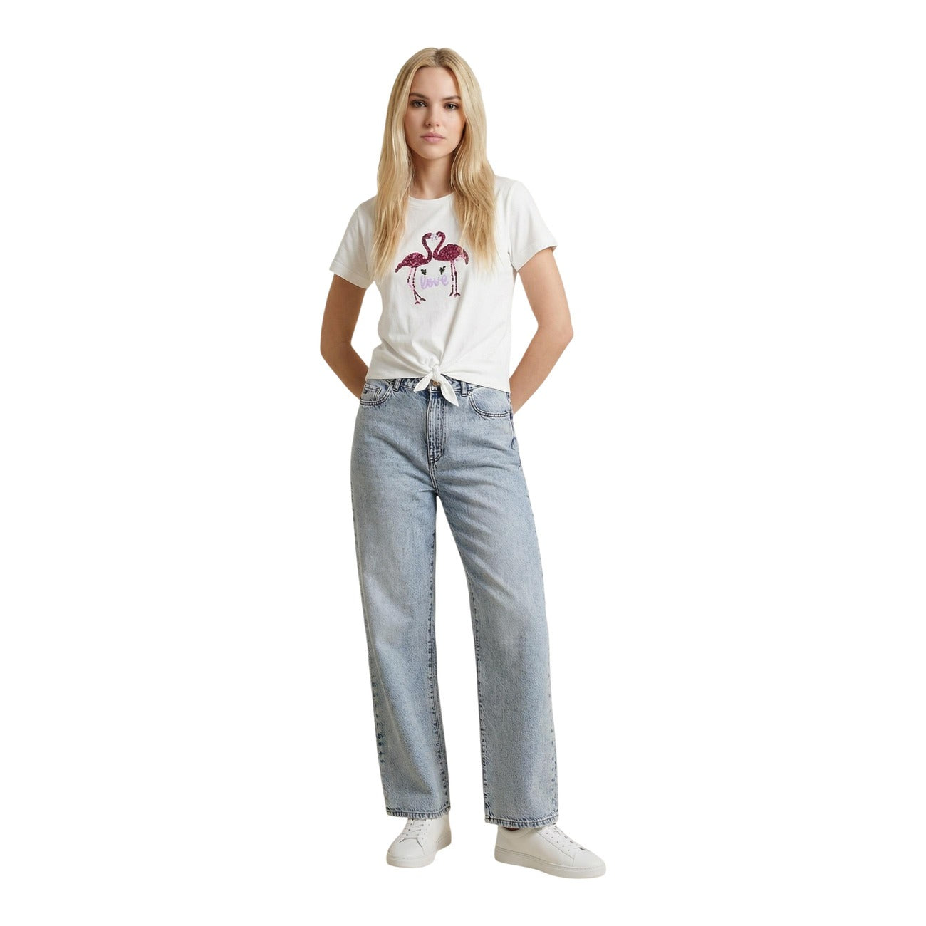 Only T-Shirt Damen Beige