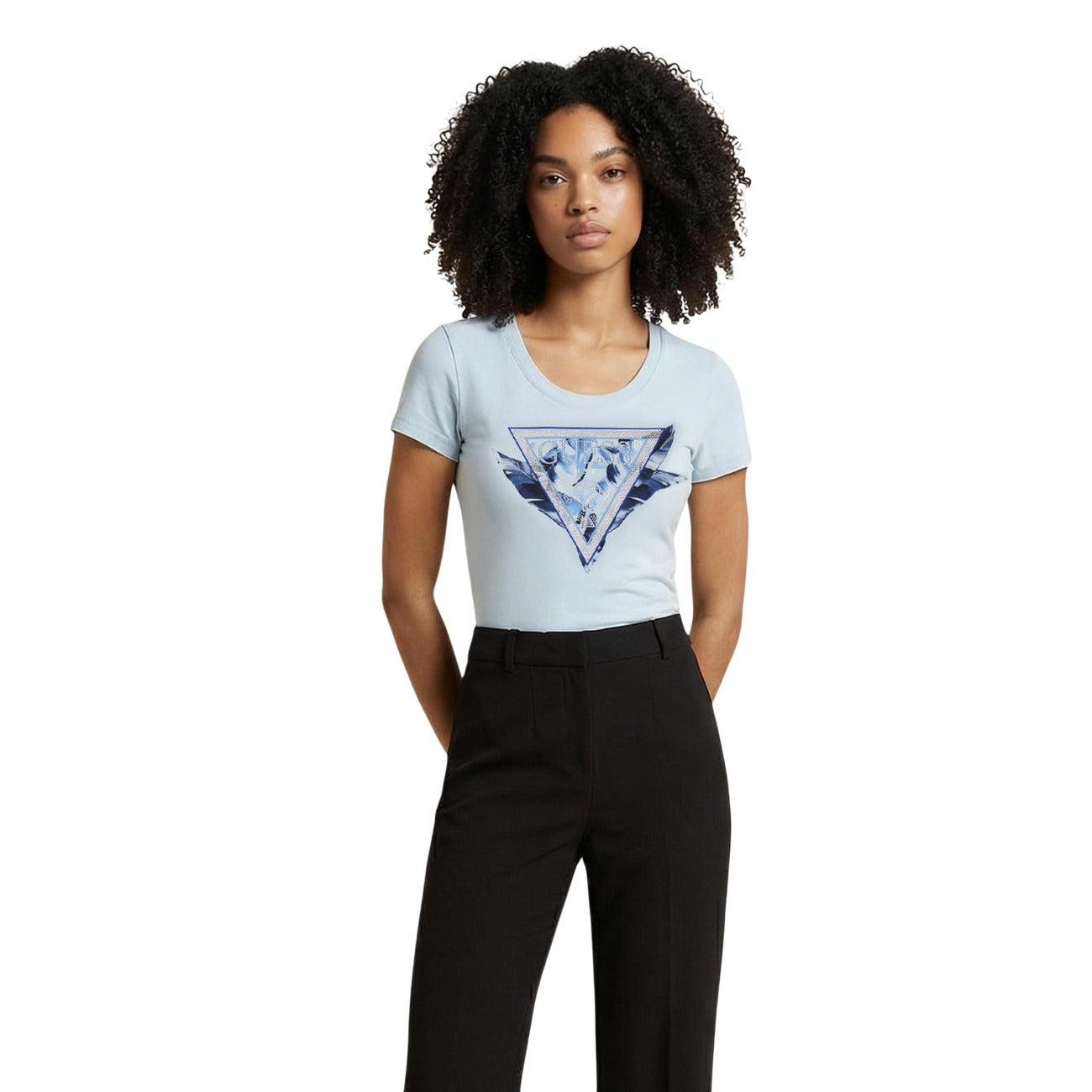 Guess T-shirt Dames Lichtblauw