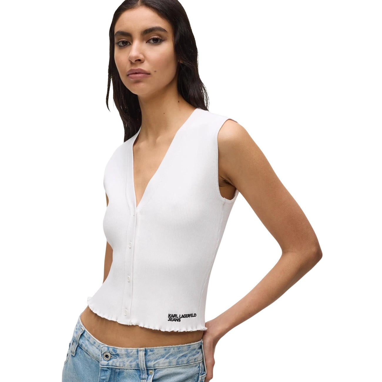 Karl Lagerfeld Jeans Strickjacke Damen Weiß #2466078