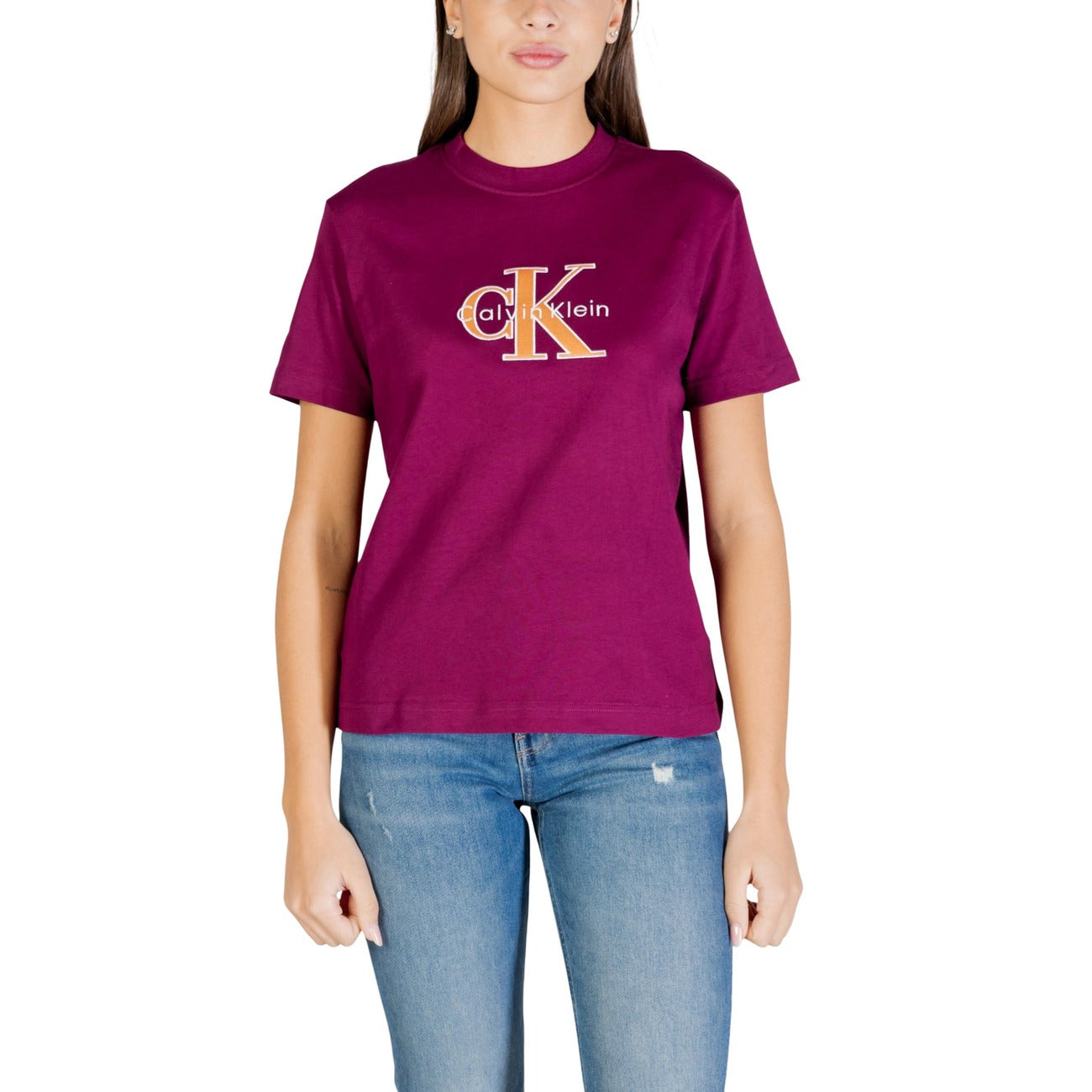 Calvin Klein Jeans T-shirt Women Burgundy