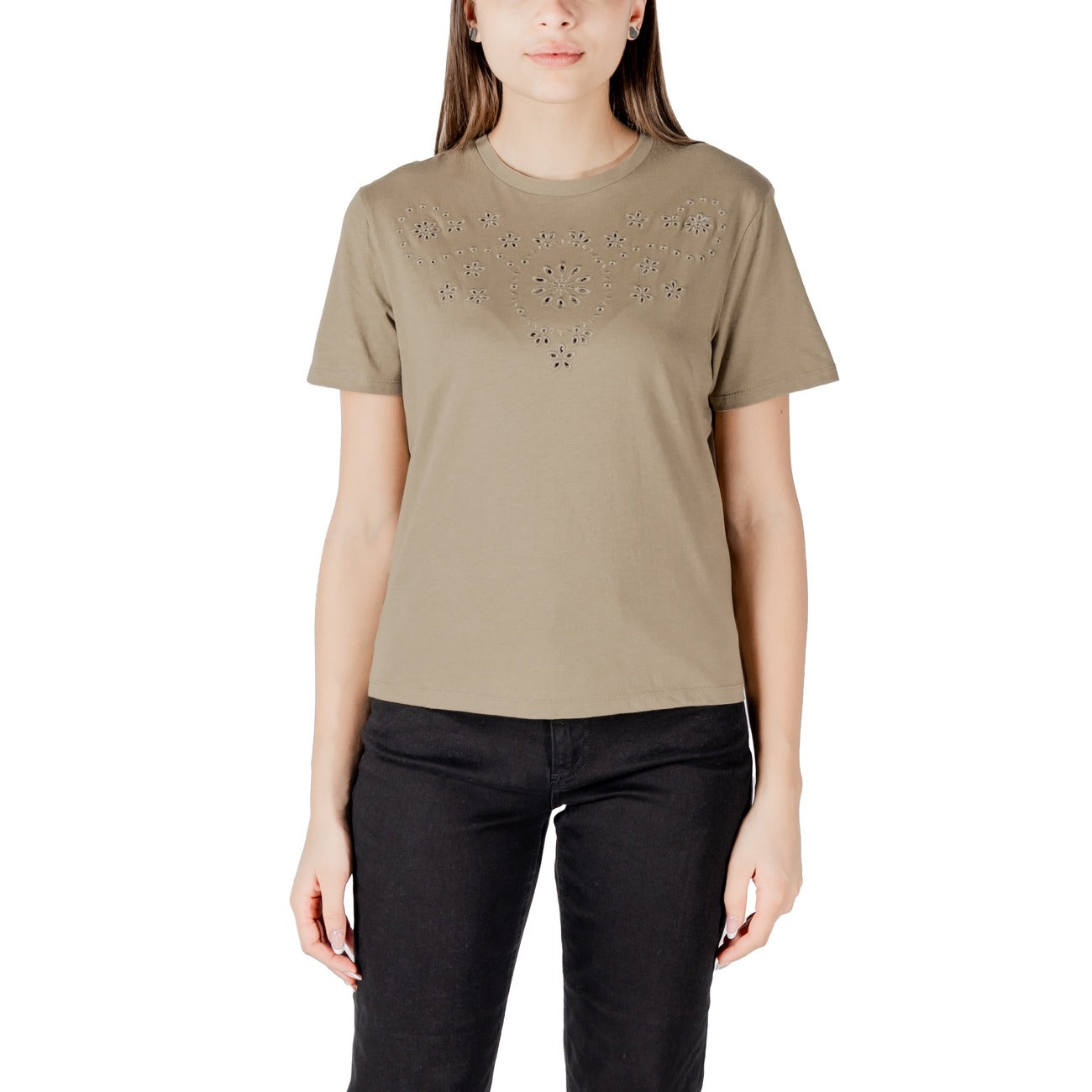 Jacqueline De Yong T-shirt Dames Groen