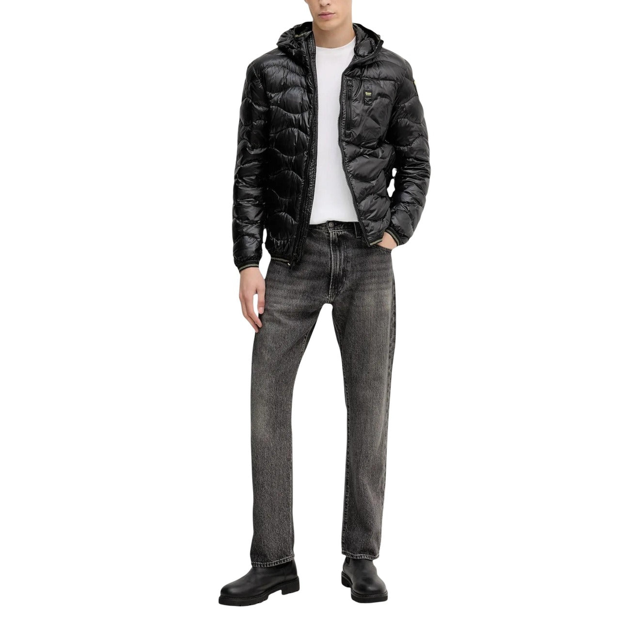 Blauer Windbreaker Heren Zwart