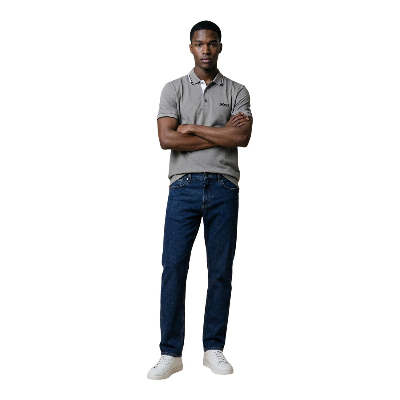 Boss Polo Top Heren Grijs