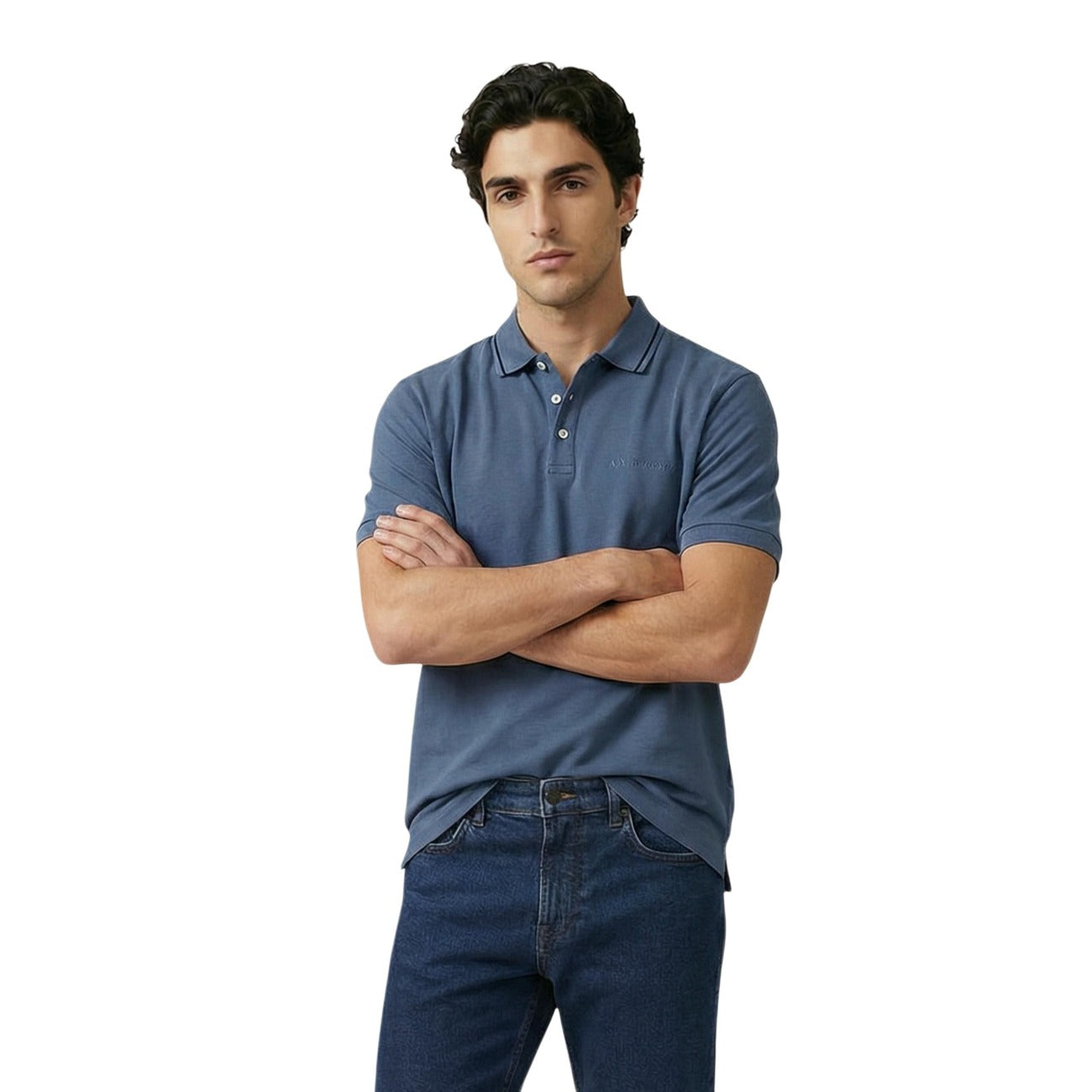 Armani Exchange Polo Top Heren Blauw