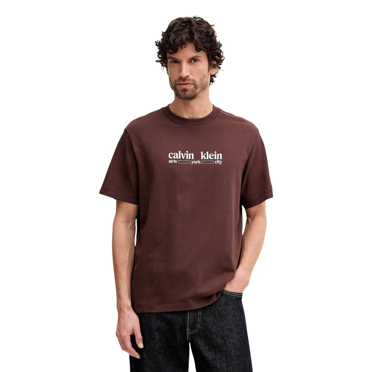 Calvin Klein Jeans T-shirt Men Brown #2469620