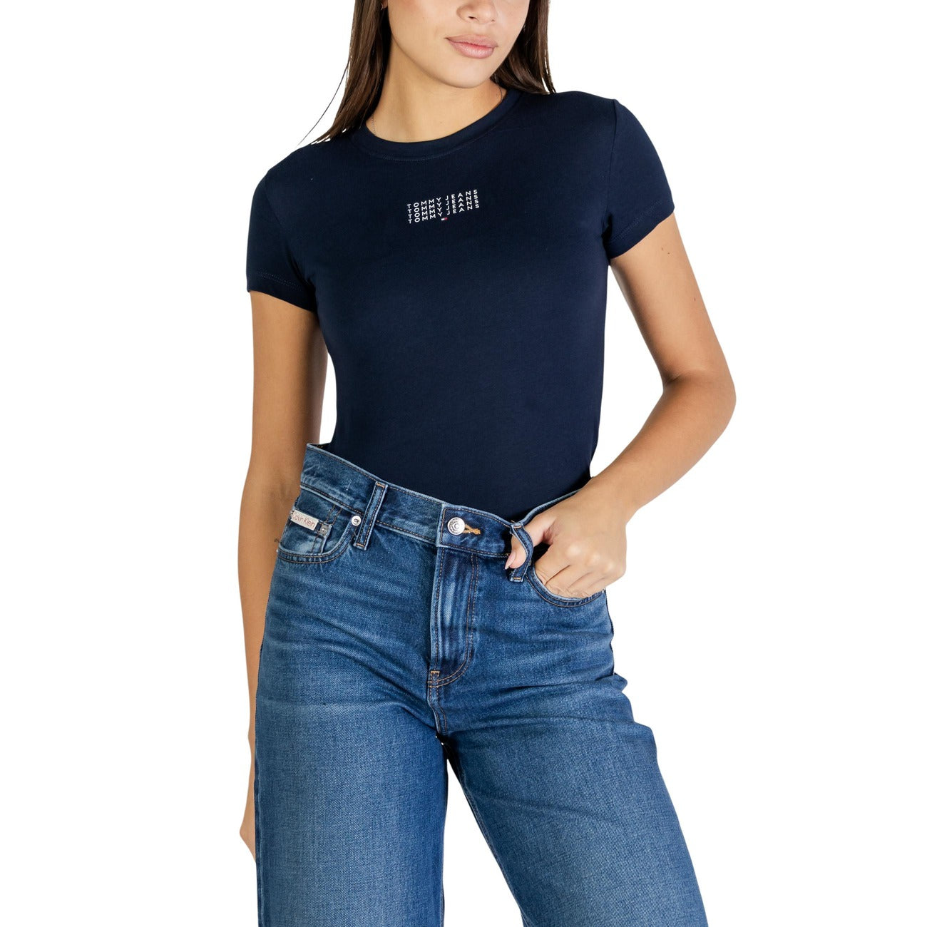 Tommy Hilfiger Jeans T-shirt Dames Blauw #2447918