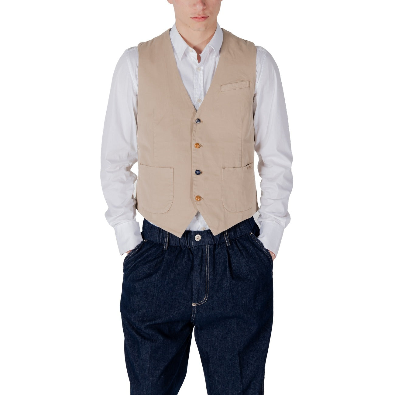 Gianni Lupo Gilet Heren Beige #2417487