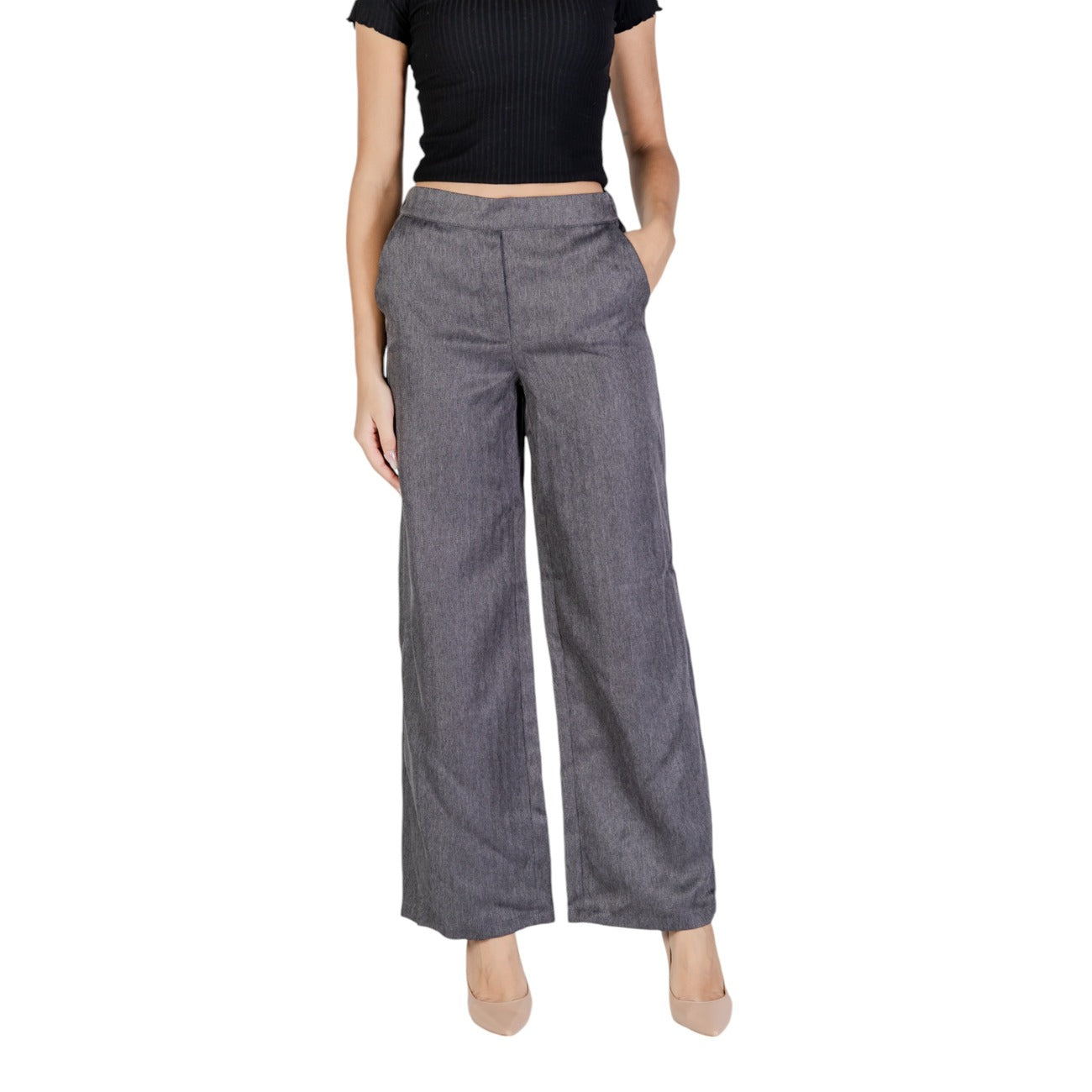 Jacqueline De Yong Broek Dames Grijs #2463868