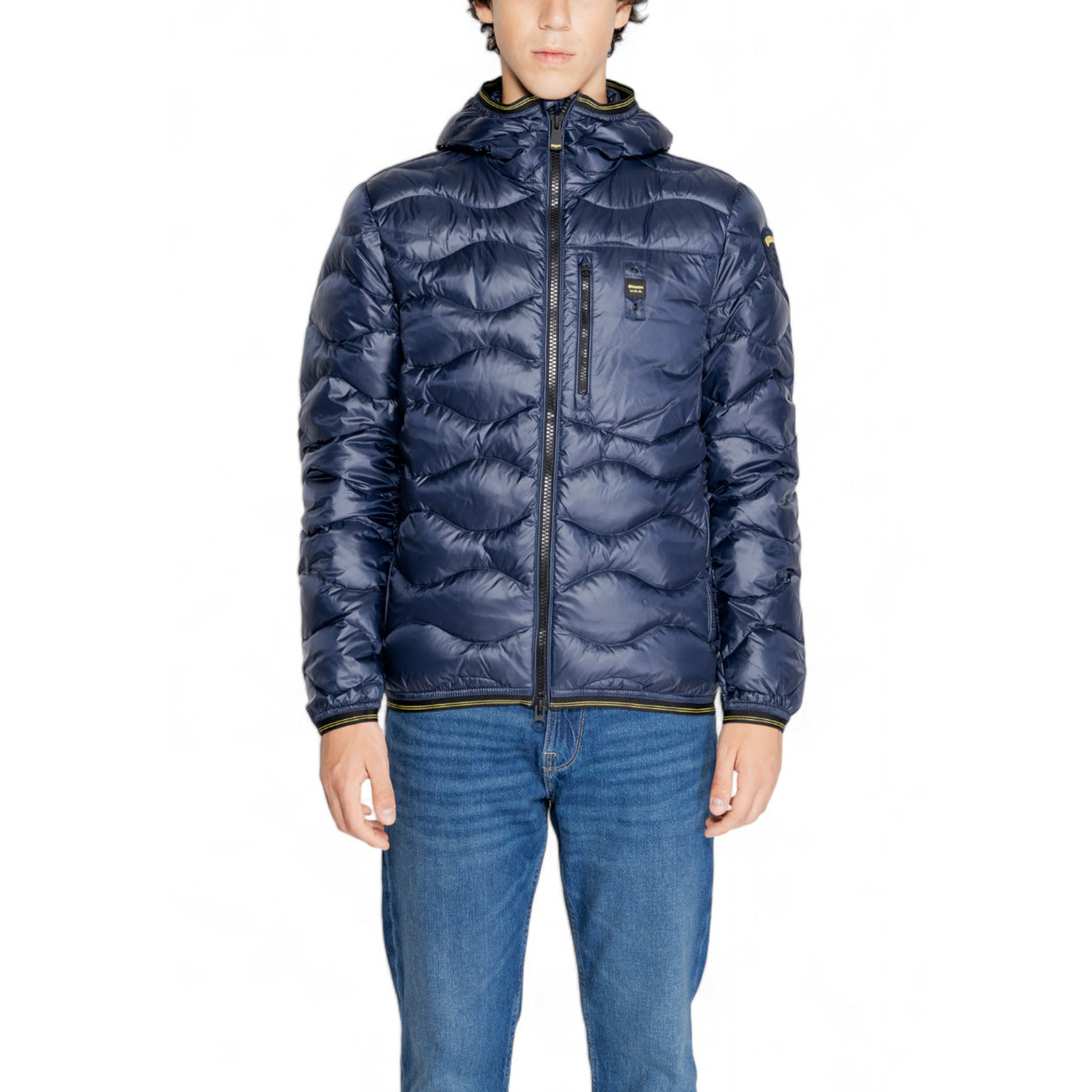 Blauer Windbreaker Heren Wit