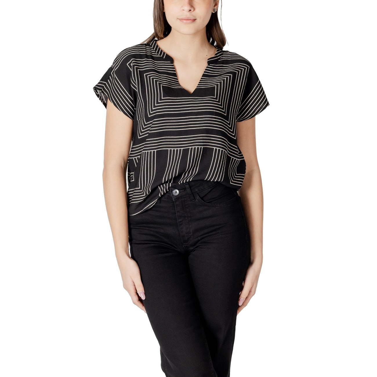 Jacqueline De Yong T-shirt Dames Zwart