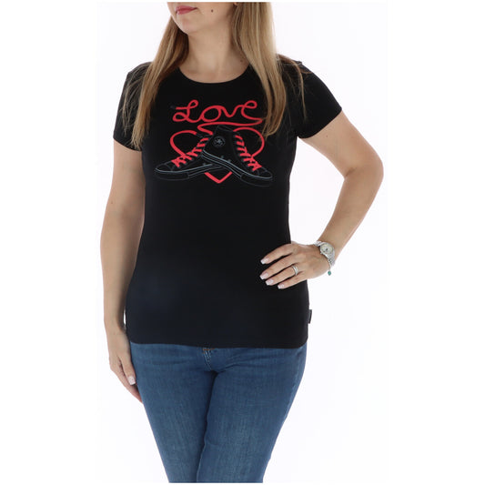 Converse T-shirt Dames Zwart #2325891