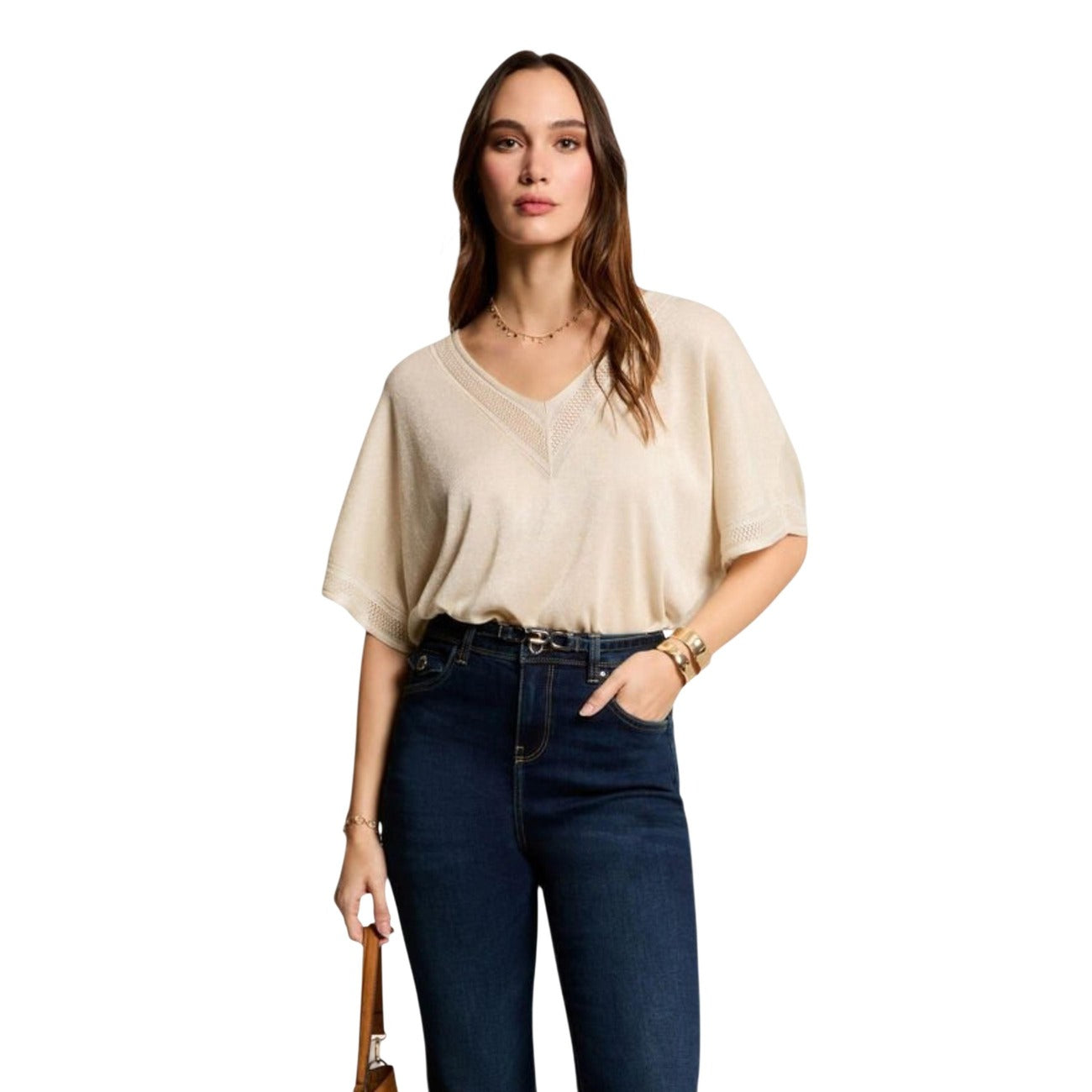 Morgan De Toi Strickmode Damen Beige