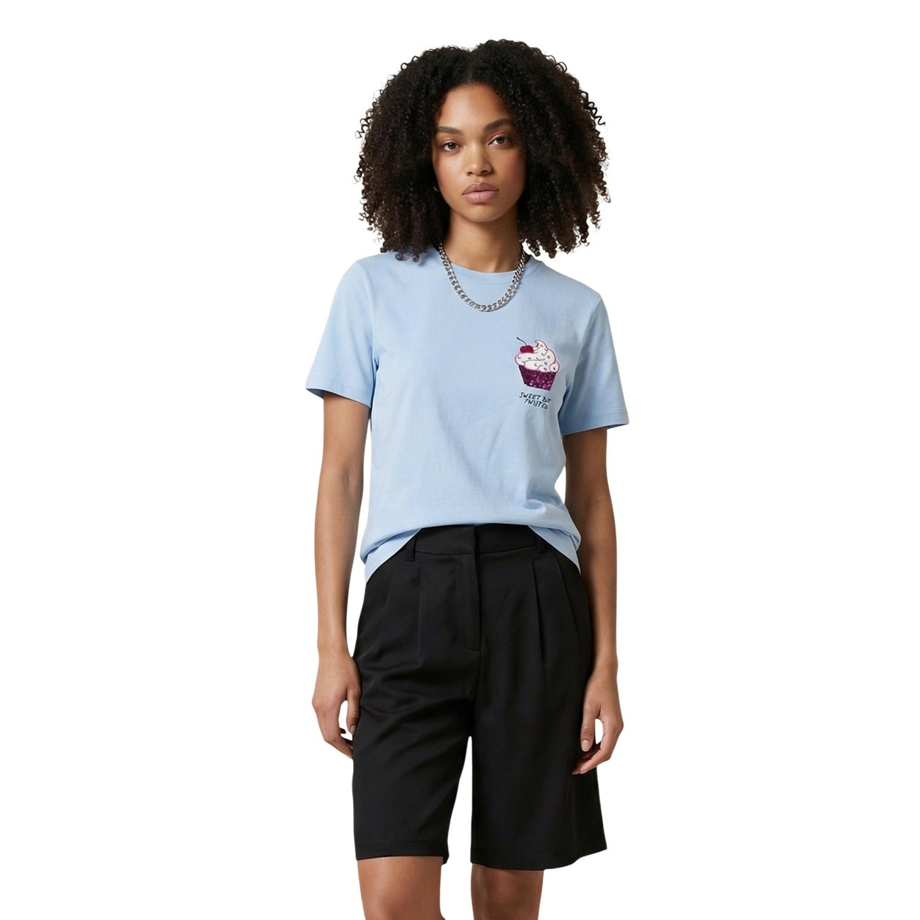 Only T-shirt Dames Lichtblauw