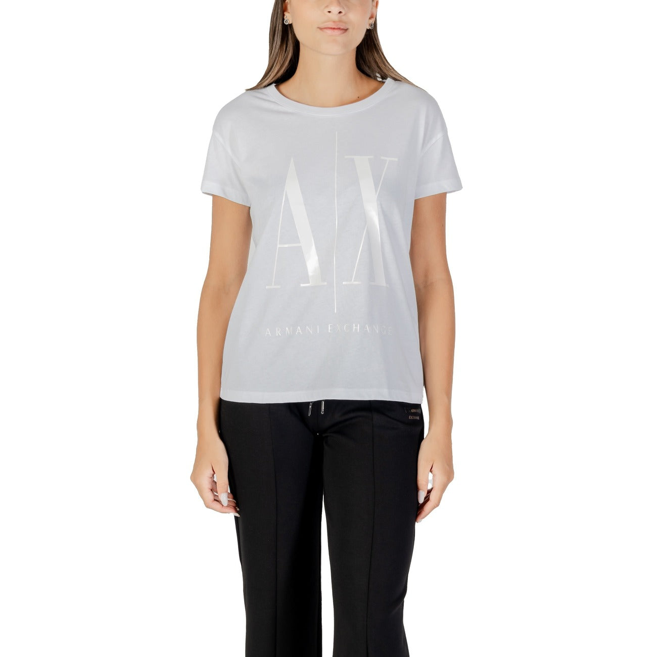 Armani Exchange T-Shirt Damen Beige