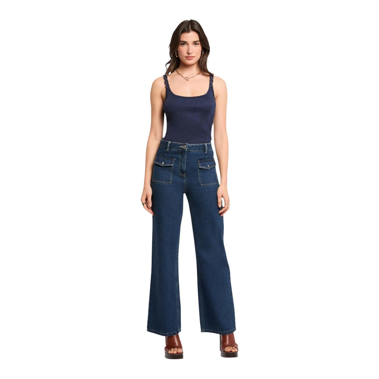 Morgan De Toi Top Damen Blau