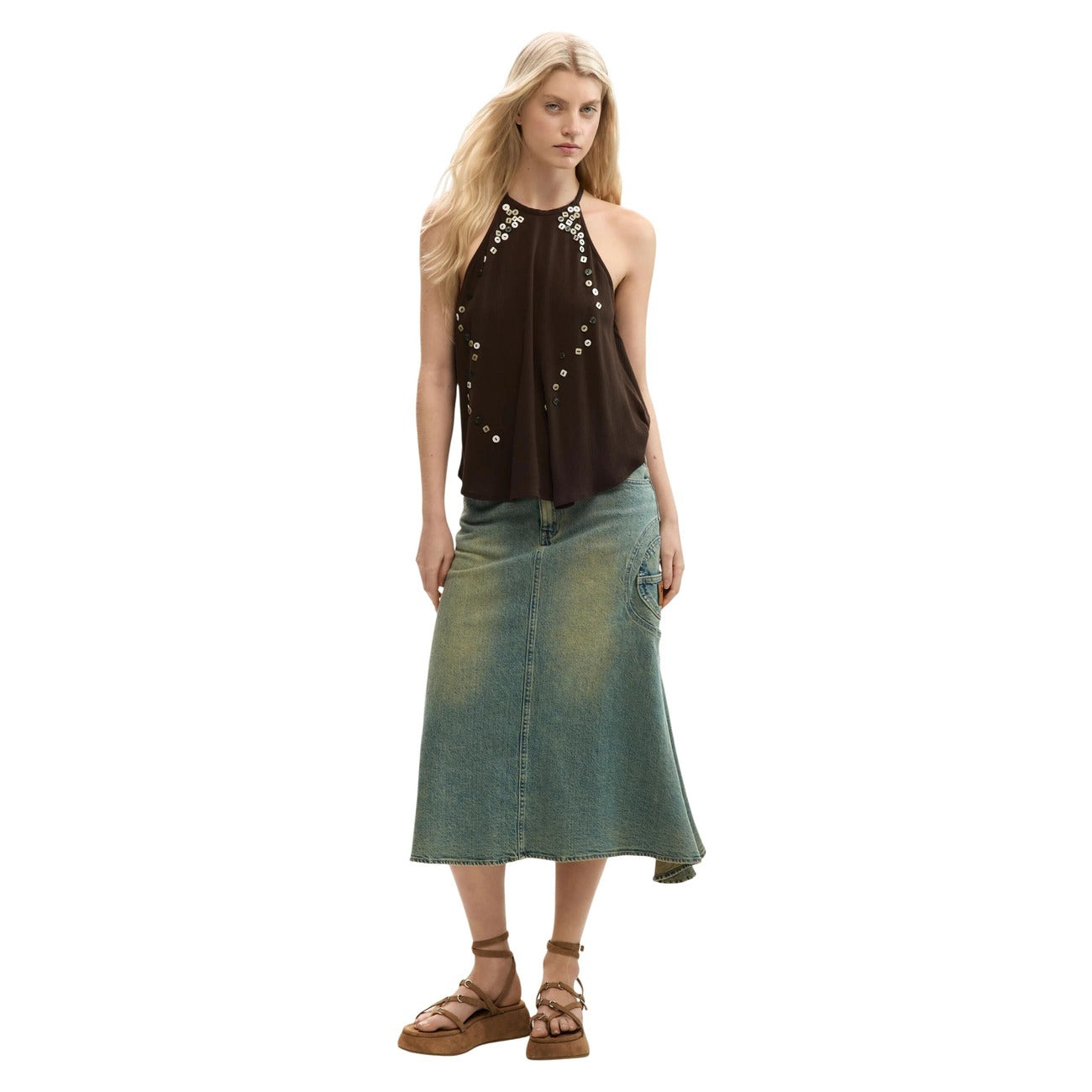 Desigual Top Damen Braun