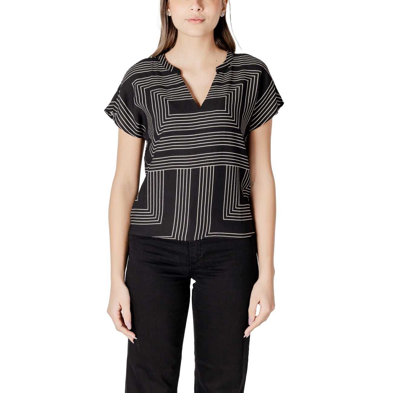 Jacqueline De Yong T-shirt Dames Zwart