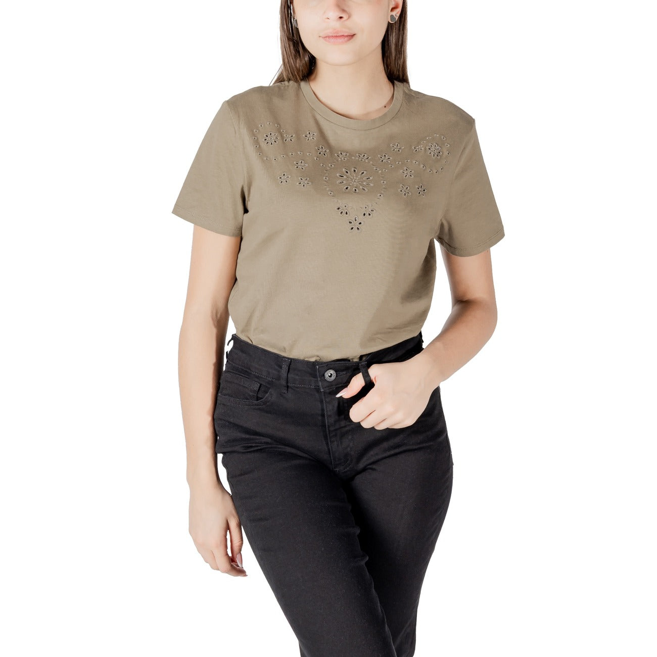 Jacqueline De Yong T-shirt Dames Groen