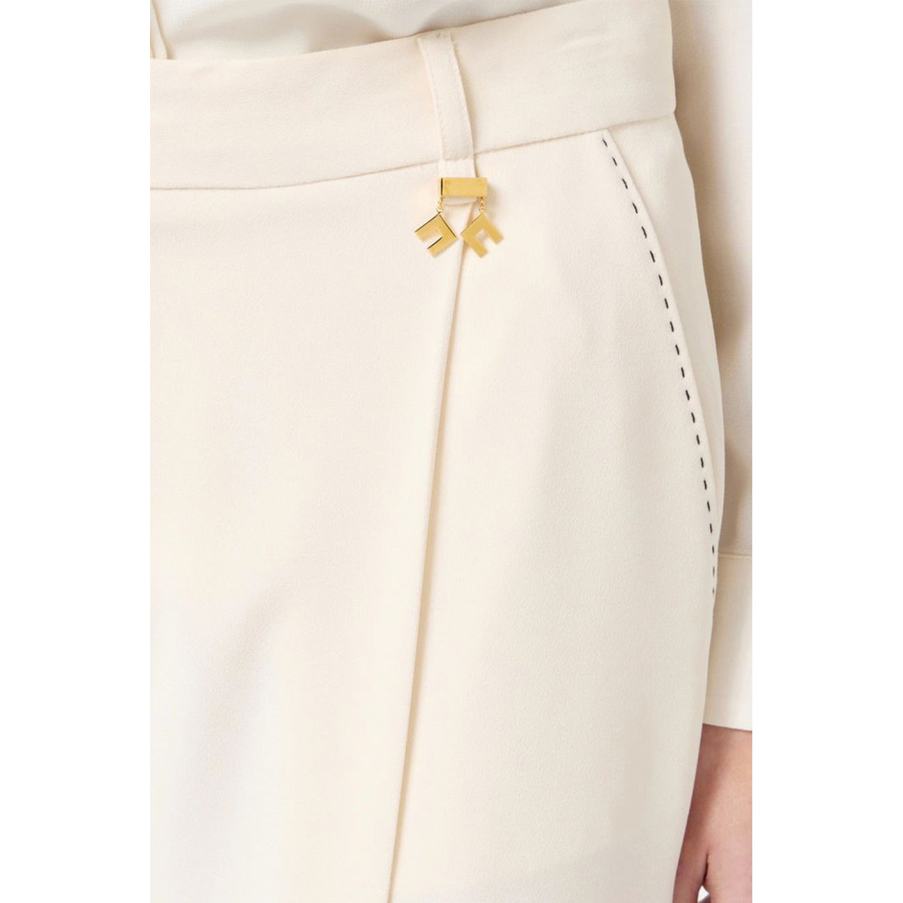 Elisabetta Franchi Broek Dames Beige