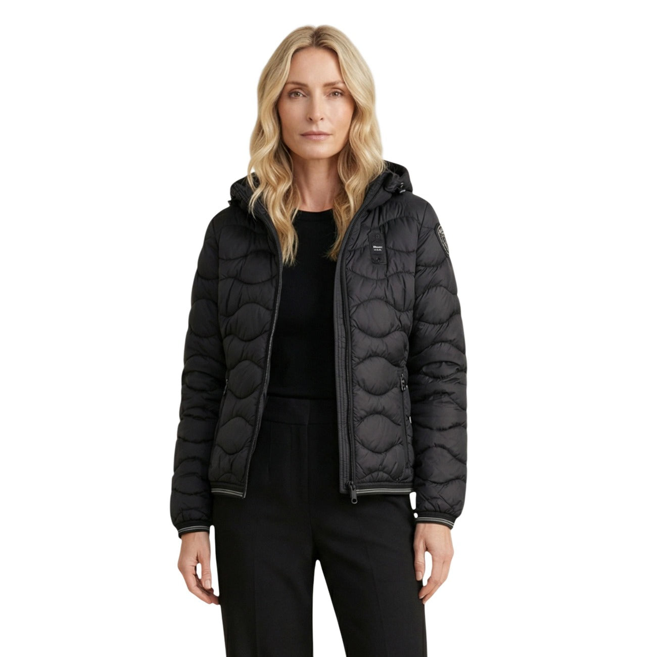 Blauer Windjack Damen Schwarz