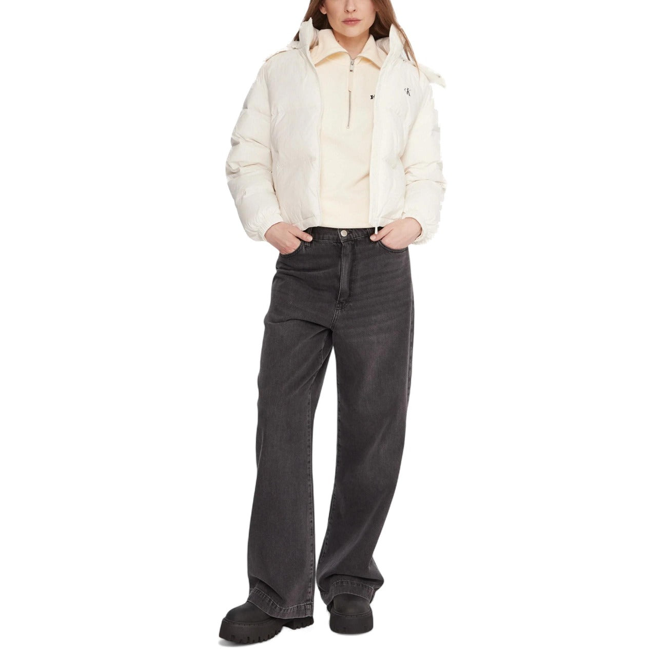 Calvin Klein Jeans Windjack Damen Weiß