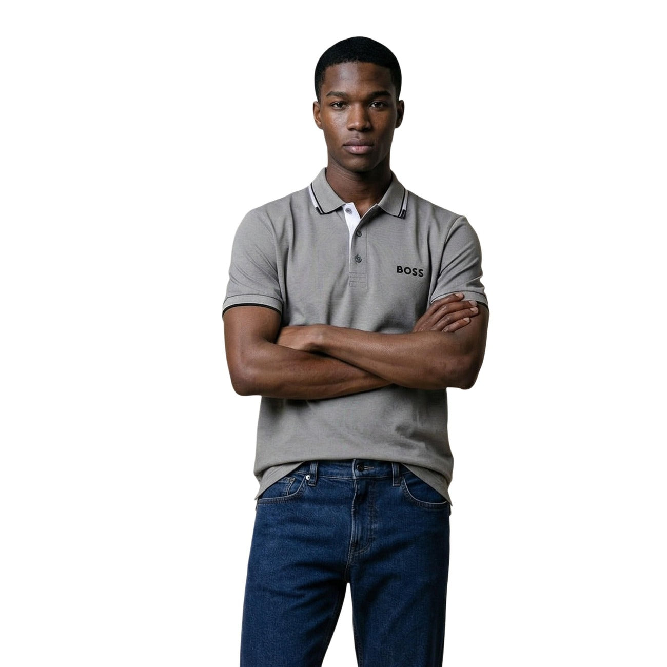 Boss Polo Top Heren Grijs