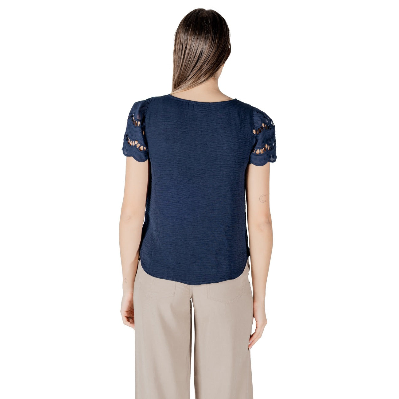 Jacqueline De Yong T-shirt Dames Blauw