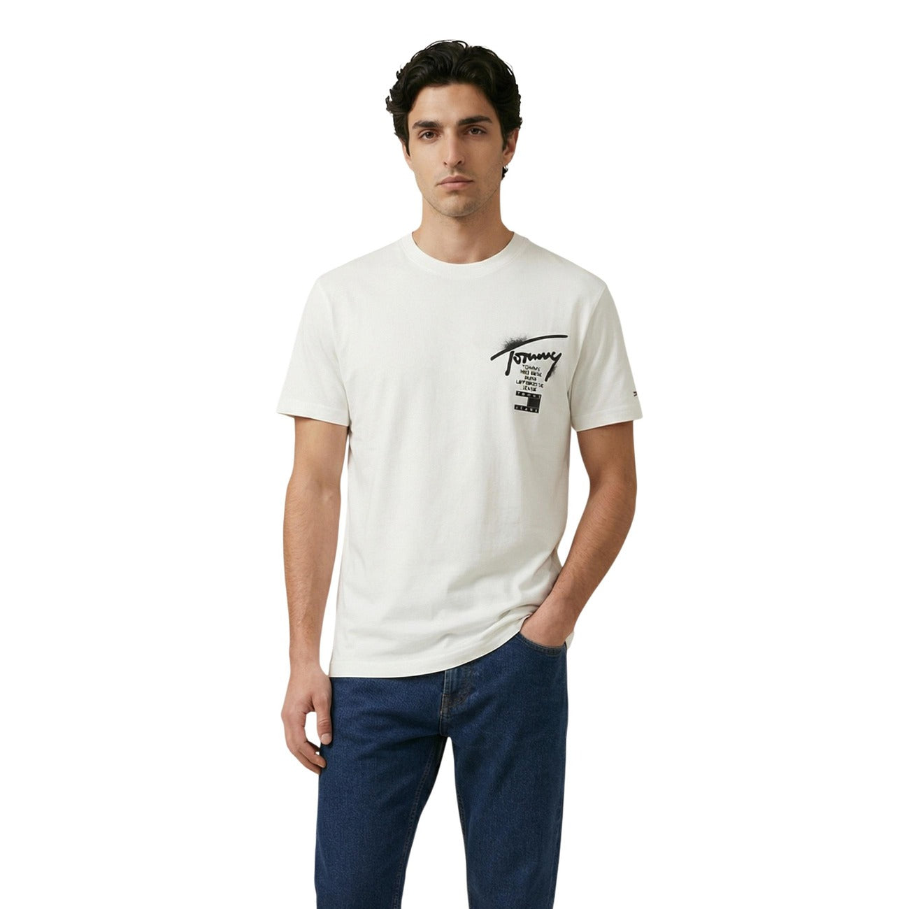 Tommy Hilfiger Jeans T-Shirt Herren Weiß Weiß