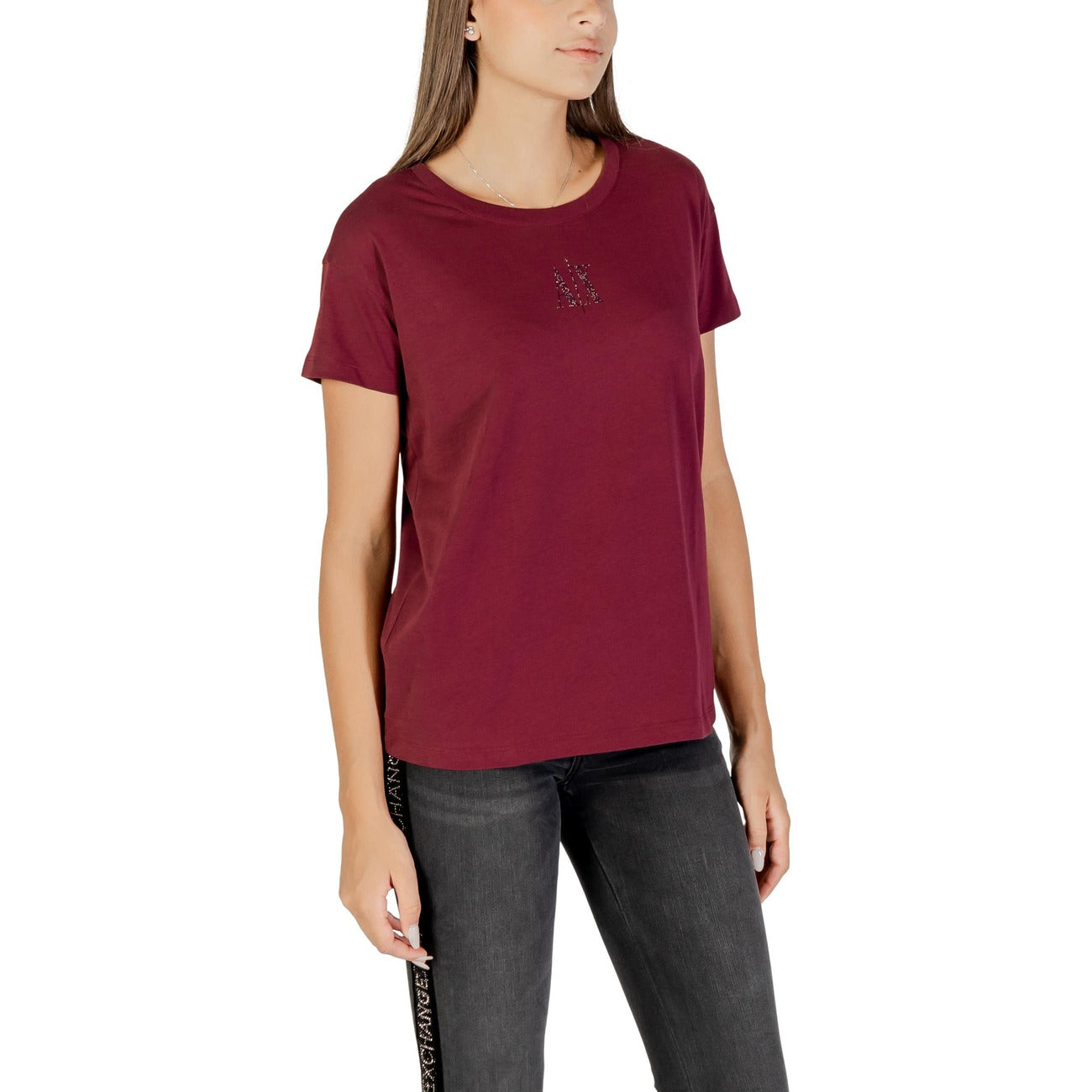 Armani Exchange T-Shirt Damen Bordeaux