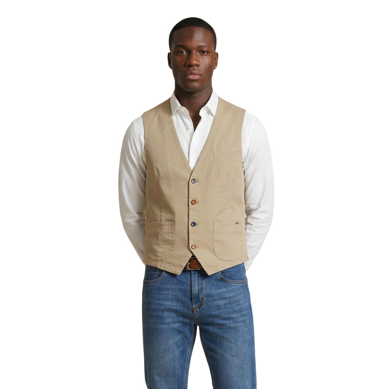 Gianni Lupo Gilet Men Beige