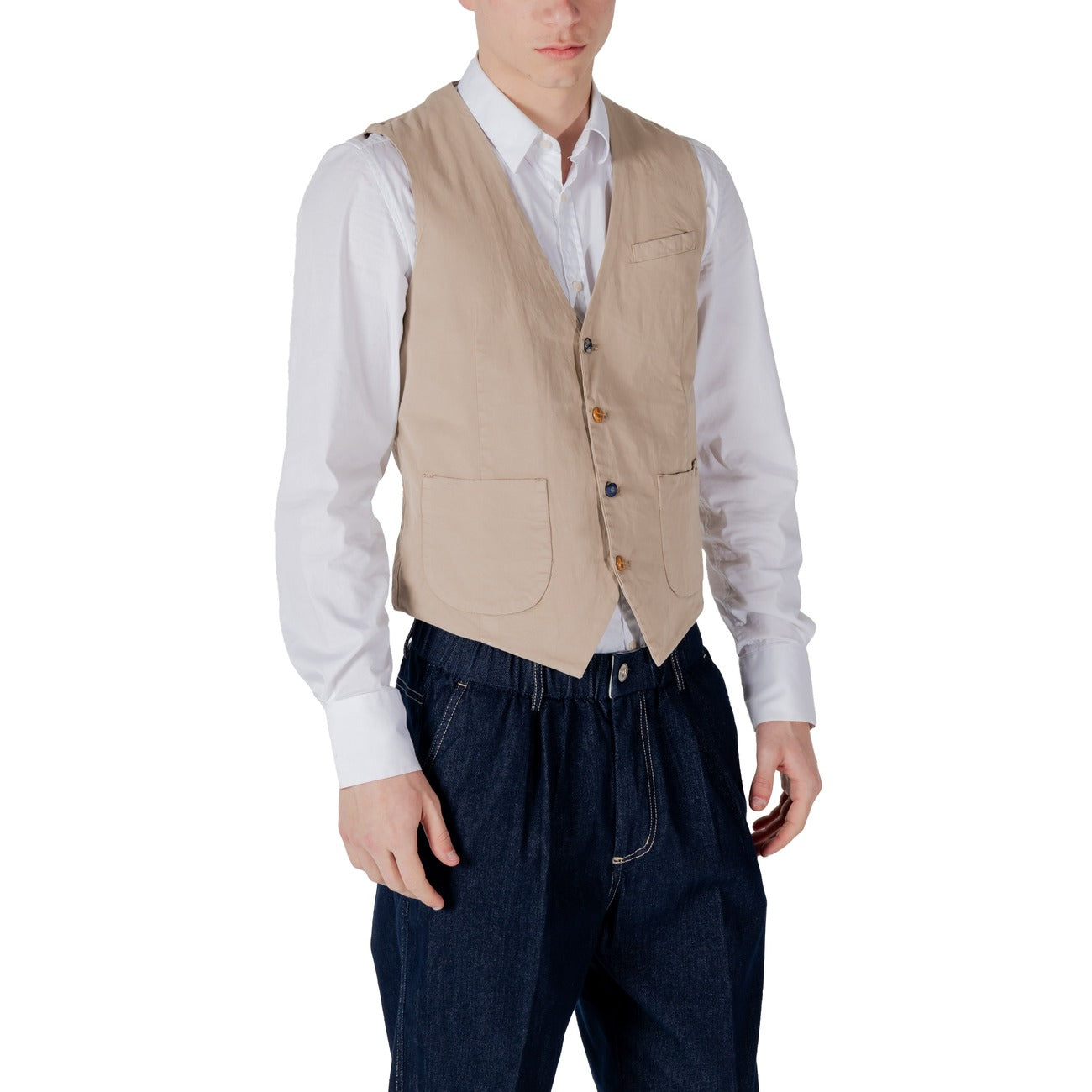 Gianni Lupo Gilet Heren Beige #2417487