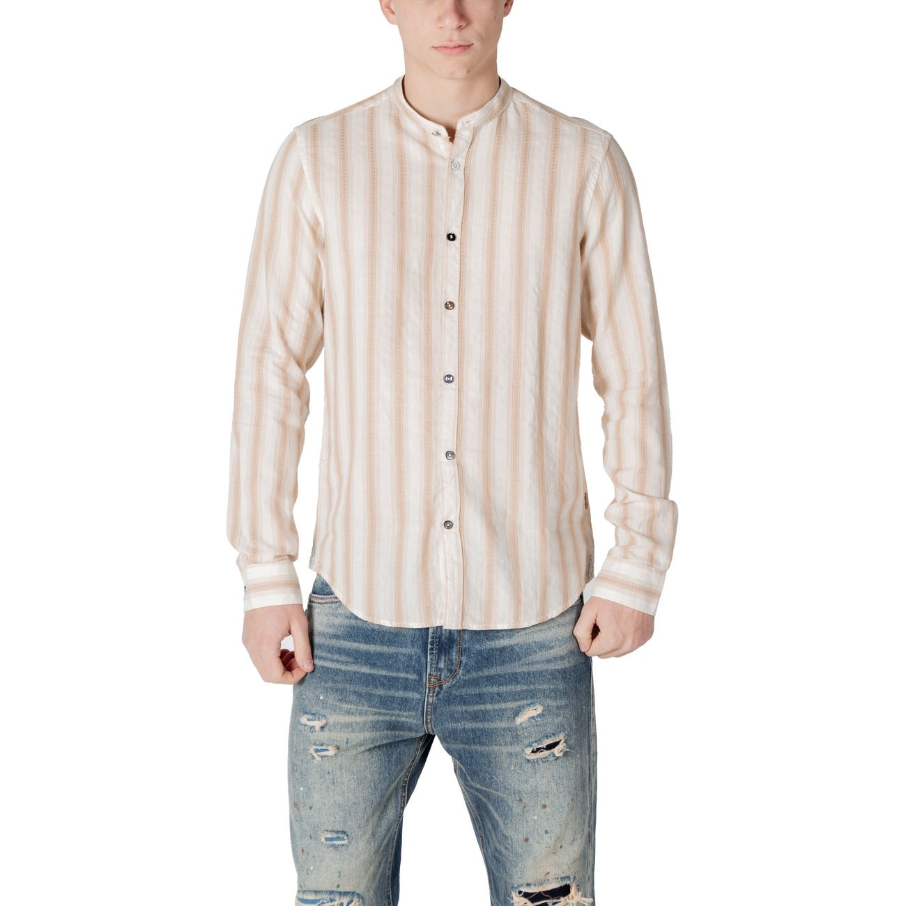 Gianni Lupo Shirt Heren Beige #2413216