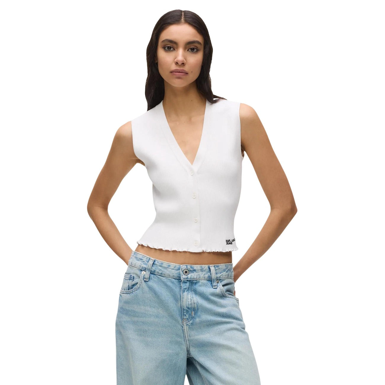 Karl Lagerfeld Jeans Strickjacke Damen Weiß #2466078