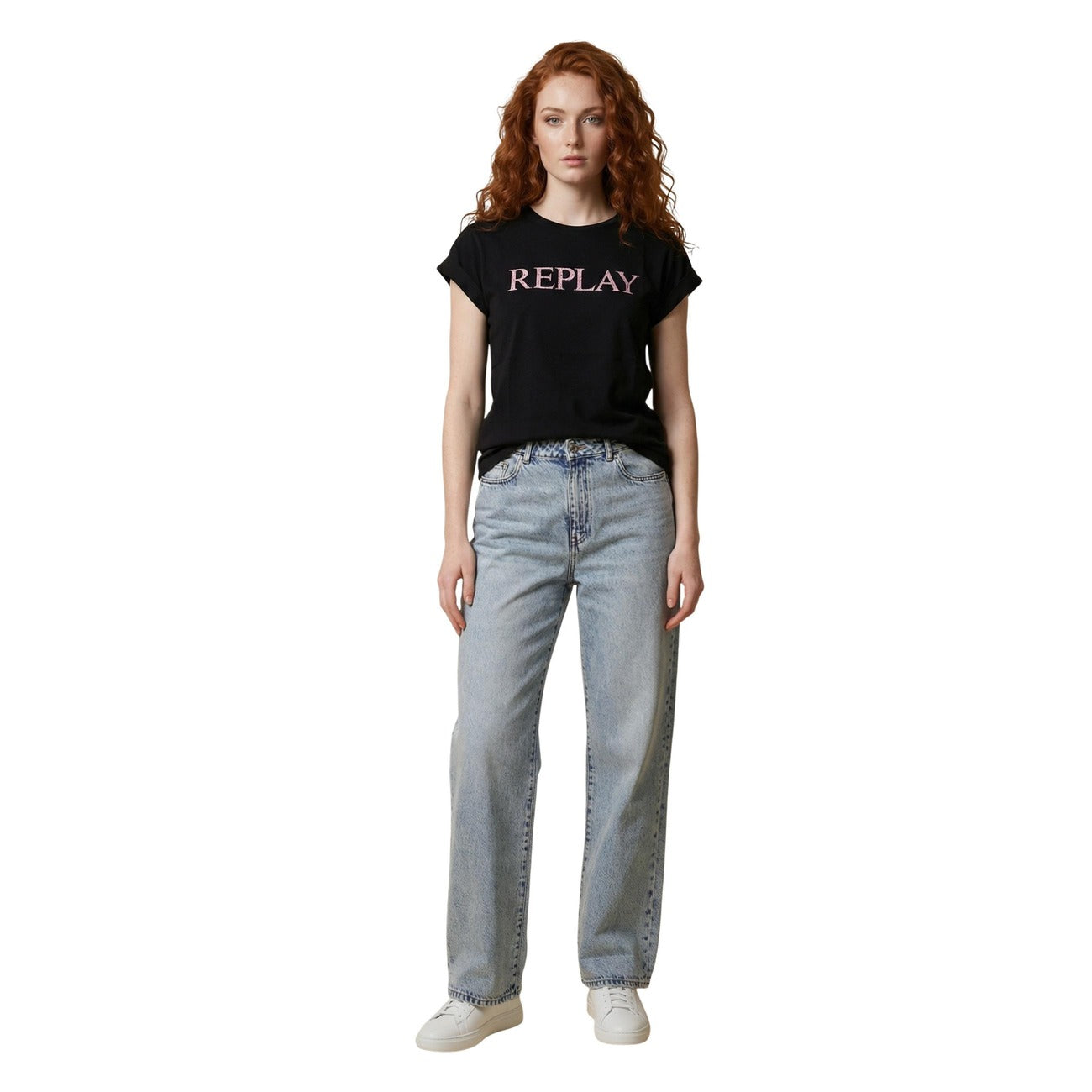 Replay T-Shirt Damen Schwarz