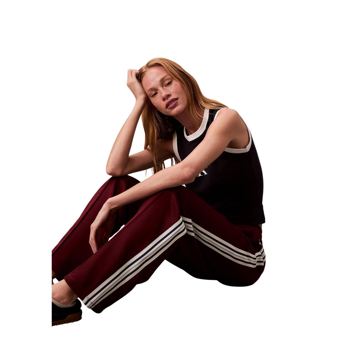 Calvin Klein Jeans Broek Dames Bordeaux
