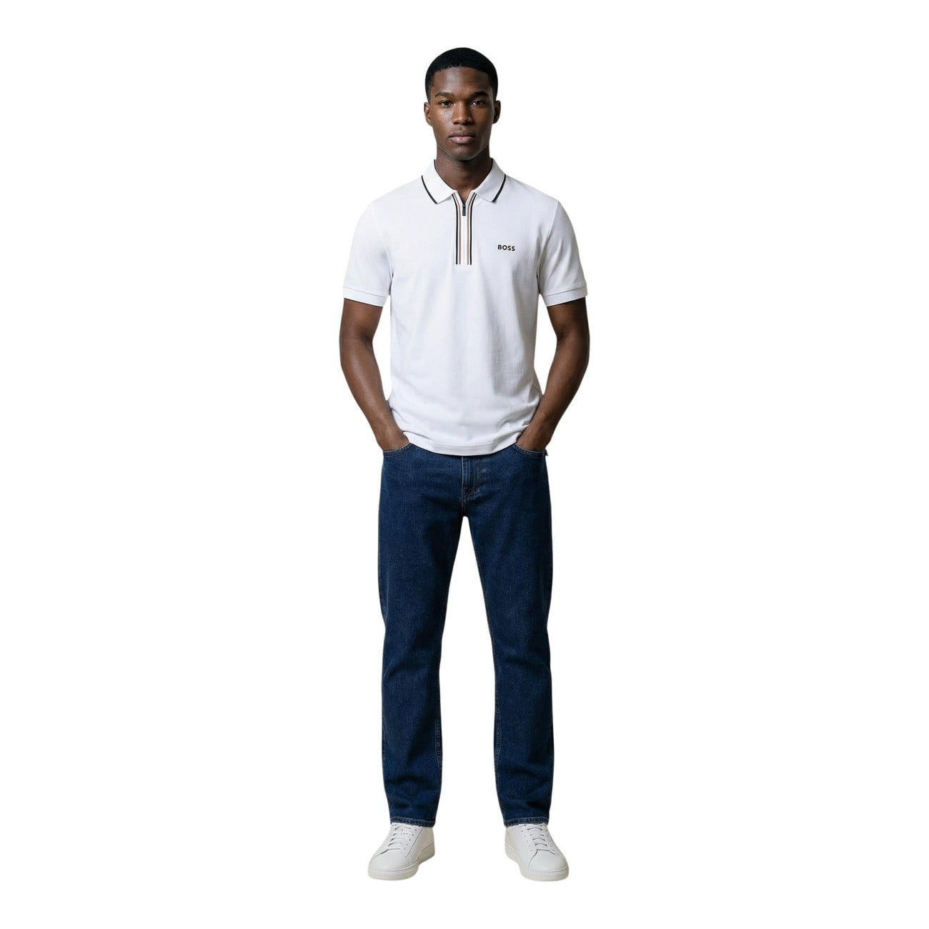 Boss Polo Top Herren Weiß