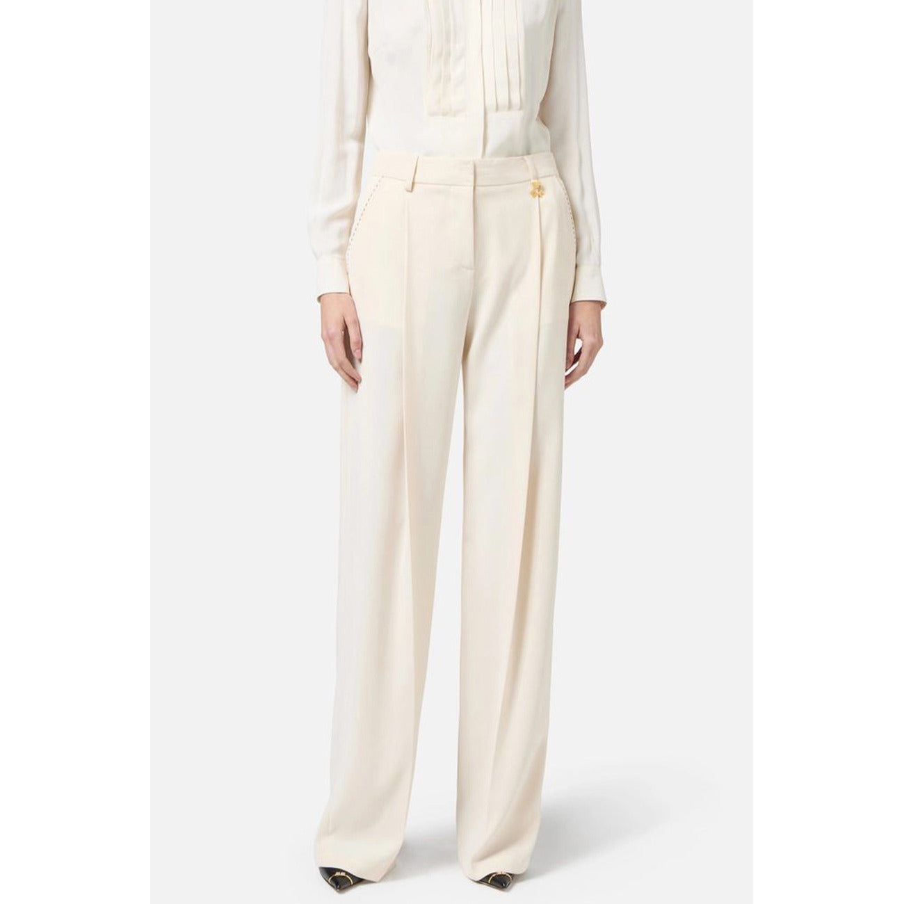 Elisabetta Franchi Broek Dames Beige