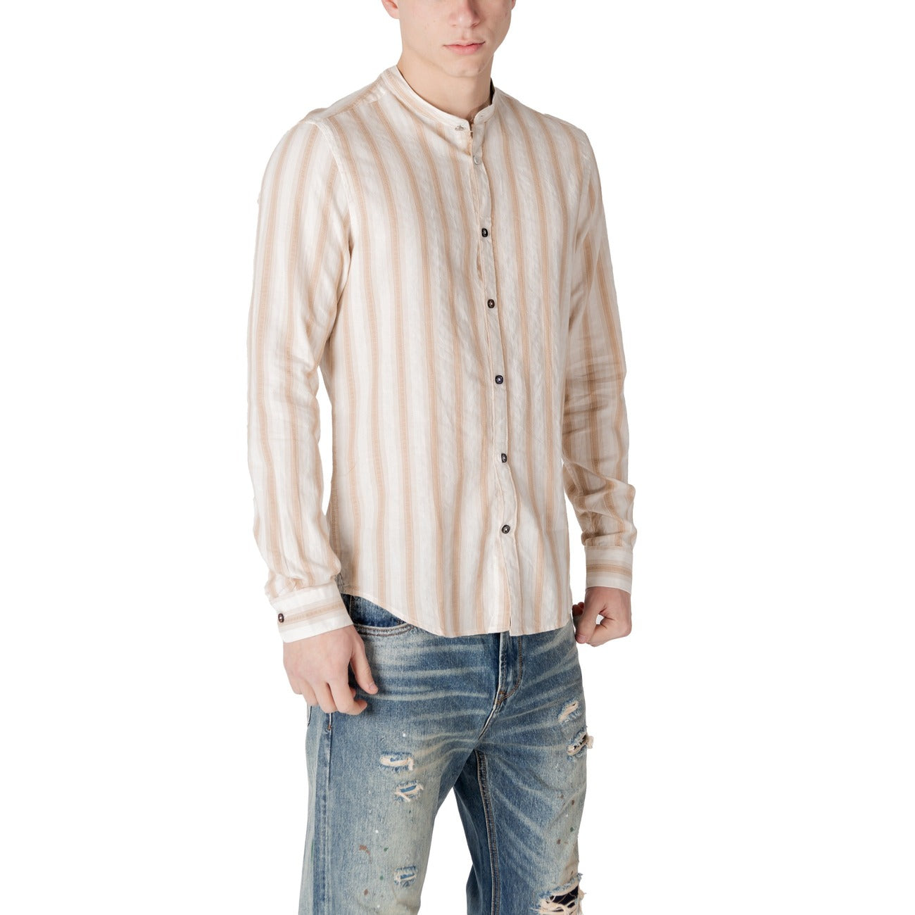 Gianni Lupo Shirt Heren Beige #2413216